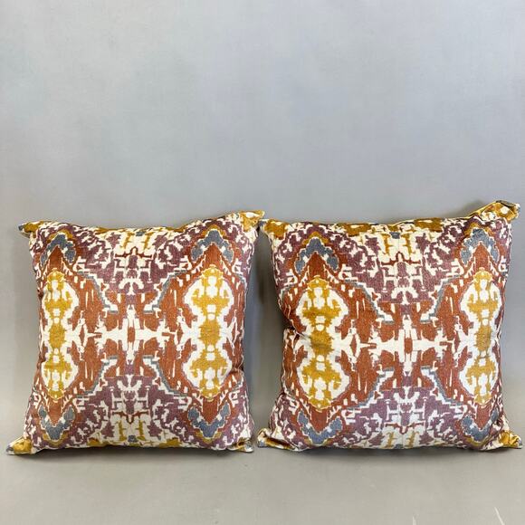 MacKenzie Child's Caravan Ikat Throw Pillow 16x16- set of 2 Indie Boho - Picture 1 of 16